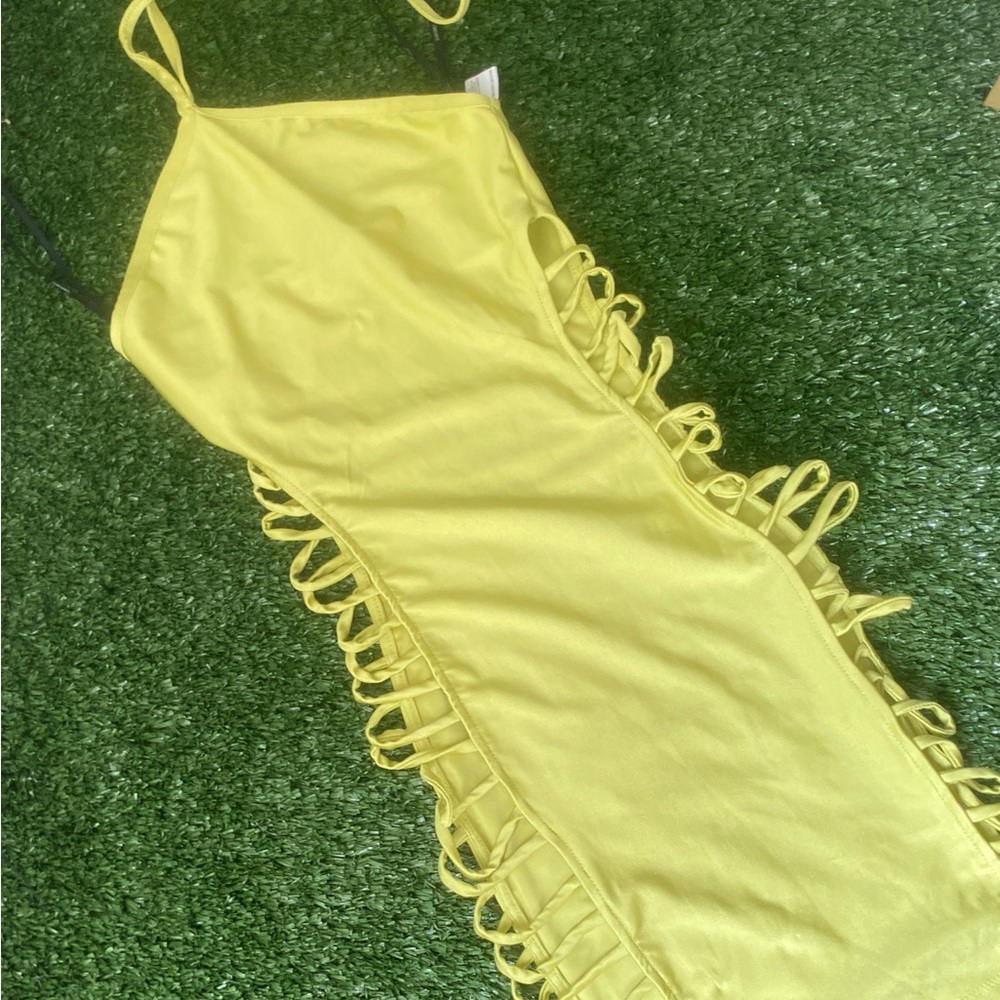 Forever 21 Yellow Slip Dress with Spaghetti Straps